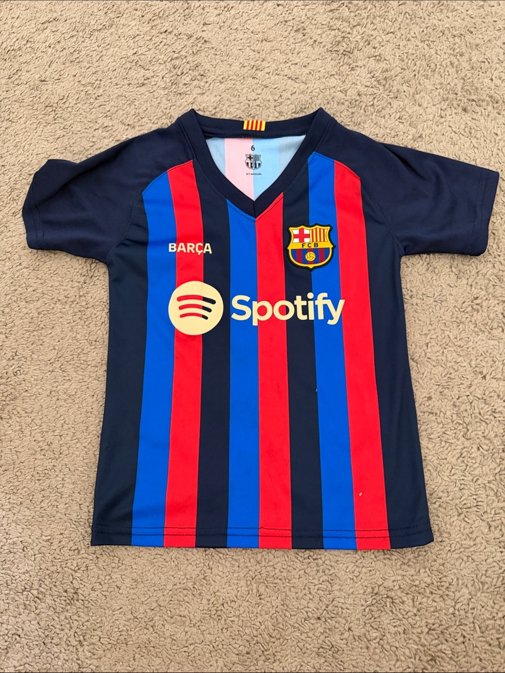 FC Barcelona Kids' size 6 Home Soccer Jersey